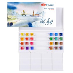 وايت نايتس - ألوان مائية 24 فل بان، في علبة بلاستيكية من سانت بطرسبرغ روسيا